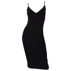 Michael Kors Collection 1990s 90s Size 0 Double Faced Wool Little Black Dress