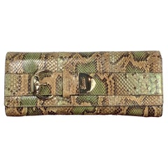 Retro Gucci 90s Tom Ford Python Romy Clutch Bag