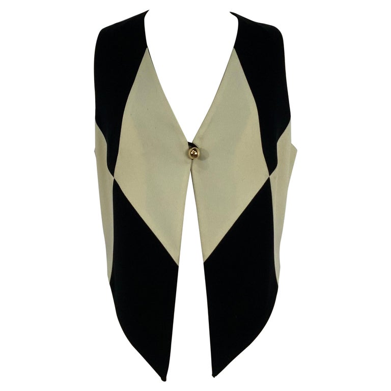 Cheap and Chic Moschino Black and white rhombus vintage Gilet For Sale at  1stDibs