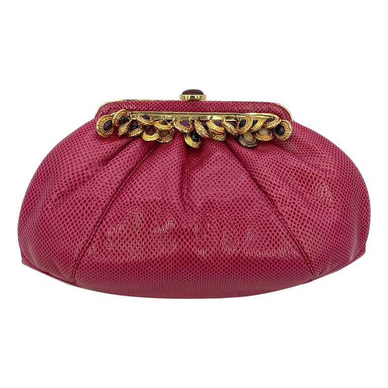 Pochette Vintage Le Regale - Boîte à Champagne - Sac Main Satin Blanc Brodé Fleuri