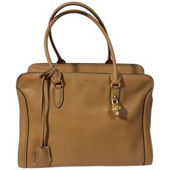 Alexander McQueen Small Gold Skull Tote in Caramel