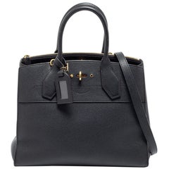 Louis Vuitton Black Leather City Steamer MM Bag