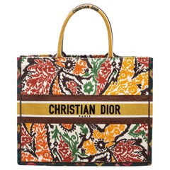 Dior Multicolor Paisley Embordered Canvas Large Book Tote