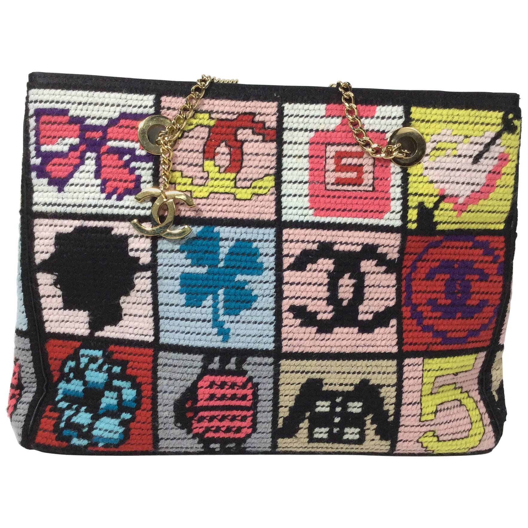 Chanel Precious Symbols Embroidered Patchwork Top Handle Bag (Limited Edition)