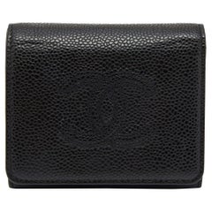 Chanel Black Caviar Leather CC Timeless Wallet