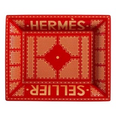 Hermes Red/Gold Hermes Sellier change tray