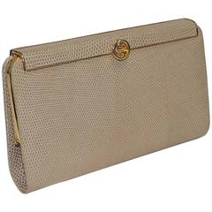 Gucci vintage exotic skin / lizard small evening clutch bag