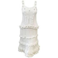 Oscar de la Renta White Cotton Crochet Camisole and Skirt Ensemble 12