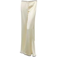 Chanel Cruise 2009 Cruise Collection Ivory Silk Mariner's Pant With Black Trim 