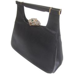 Exquisite Kenneth Lane Jeweled Jaguar Clasp Evening Bag for Rosenfeld 