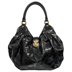 Used Louis Vuitton Mahina Black Vernis Top Handle Bag