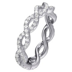  1.71 Carat Cubic Zirconia Serling Silver Full Eternity Entwined Wedding Ring