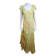 Vintage Art Deco Tie Dye Bias Evening Dress, Studio VL