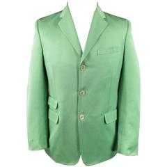 DSQUARED2 40 Regular Men's Light Green Cotton / Silk Faille Sport Coat 2