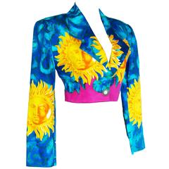 Vibrant Versace Cropped Sun Print Jacket New Old Stock Size 38 Late 90s 8