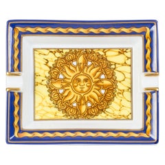 Hermès Soleil Blue Porcelain Ashtray 