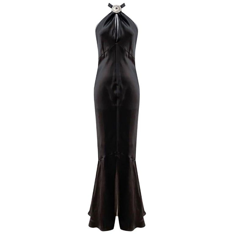 KARL LAGERFELD BLACK SILK LONG EVENING DRESS Sz 48 - 12 at 1stDibs | karl  lagerfeld evening gowns