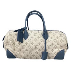 Louis Vuitton Speedy Roll Handbag Blue White 