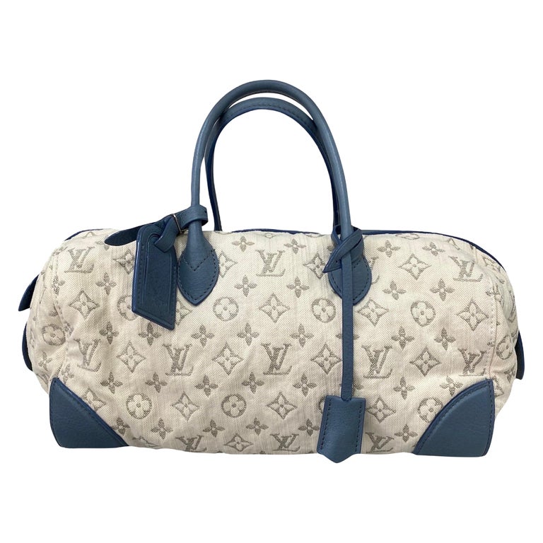 Louis Vuitton Speedy Roll Handbag Blue White