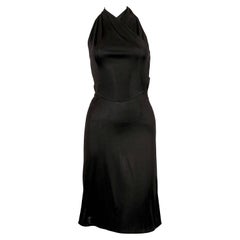 2001 AZZEDINE ALAIA documented black halter dress with unique back 