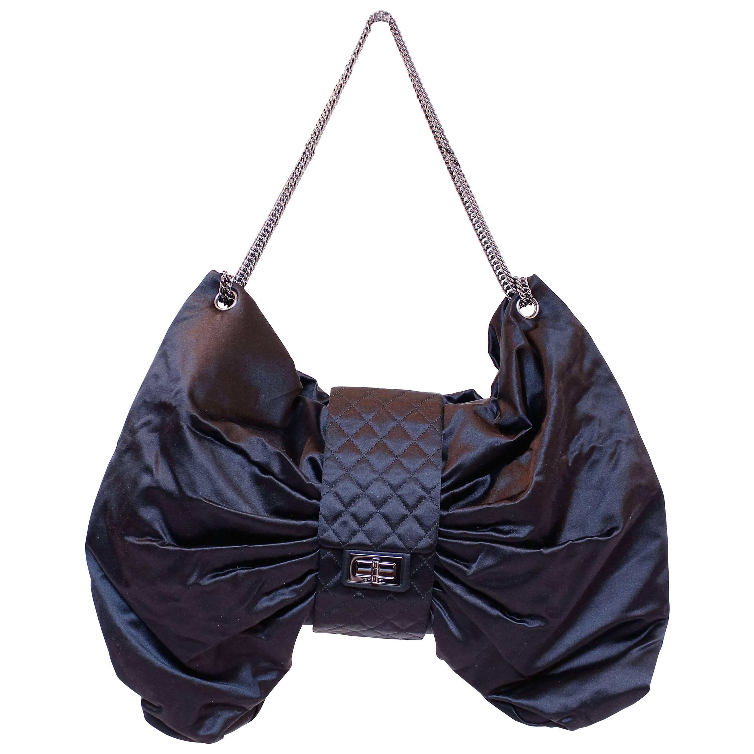 Chanel Maxi Bow ribbon Silk Evening Bag