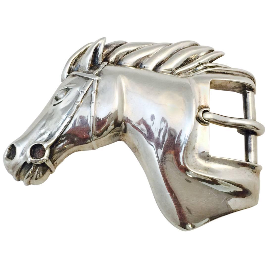Men's 1985 Kieselstein Cord Sterling Equestrian Horse Head Buckle