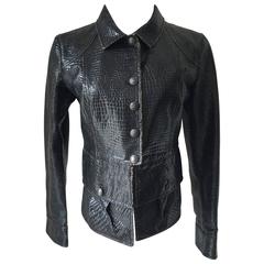 Unique Vegan Croc Embossed Chanel Jacket Sz. 42 12
