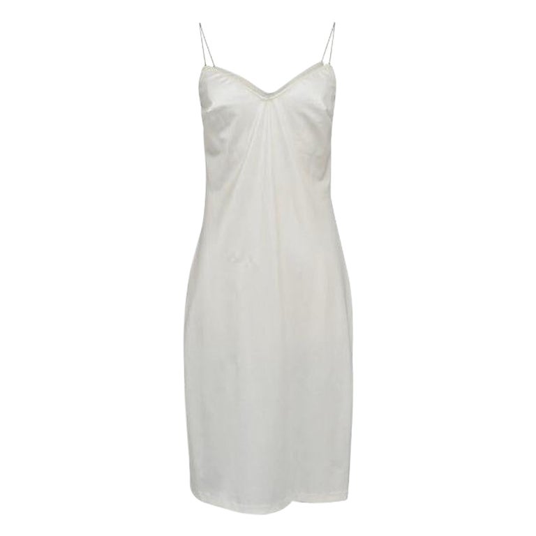 NWT Dolce and Gabbana White Slip Dress with Chain Straps, 1990’s For ...
