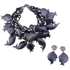 Stephen Dweck Extravagant Collar with Matching Earrings