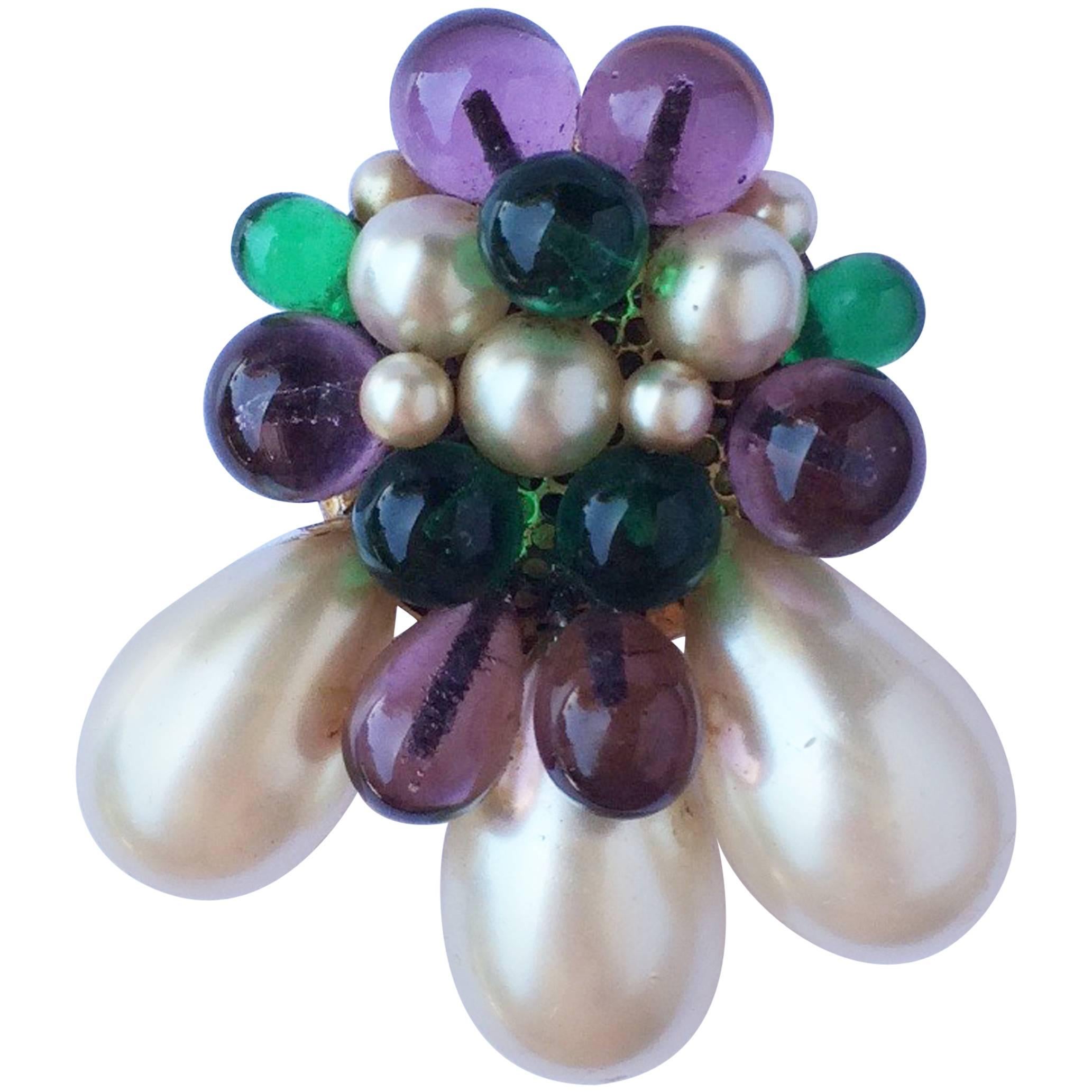 Rare Maison Gripoix Brooch ca.1950