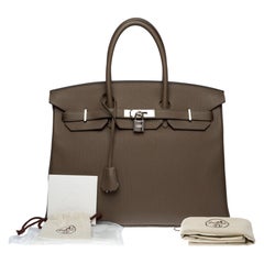 Magnificent Hermès Birkin 35 handbag in Gris Elephant Togo leather, SHW