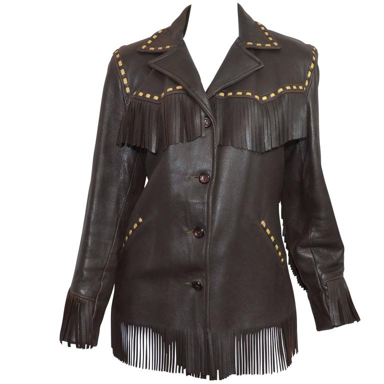Vintage Genuine Deerskin Leather Fringe On Jacket For At Vintage Genuine Deerskin Leather Fringe On Jacket For