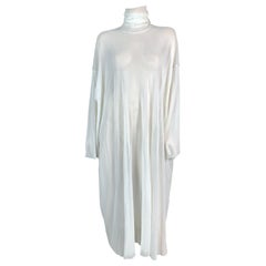 S/S 1999 Jean Paul Gaultier Sheer Ivory Baggy Mesh L/S Dress