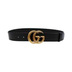 GG logo black leather belt - Size 80