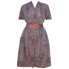 Vintage Carlye Brown Polished Cotton Bubble Dress, 1950’s