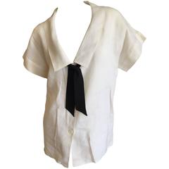 Yves Saint Laurent Rive Gauche 1970's Linen Blouse