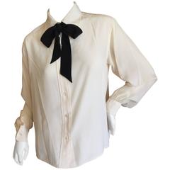 Yves Saint Laurent Rive Gauche 1970
s Silk Blouse