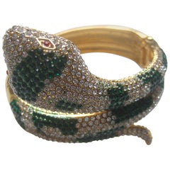 Glittering Crystal Hinged Serpent Bracelet 