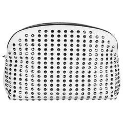 Versace white crystal embellished nappa leather clutch