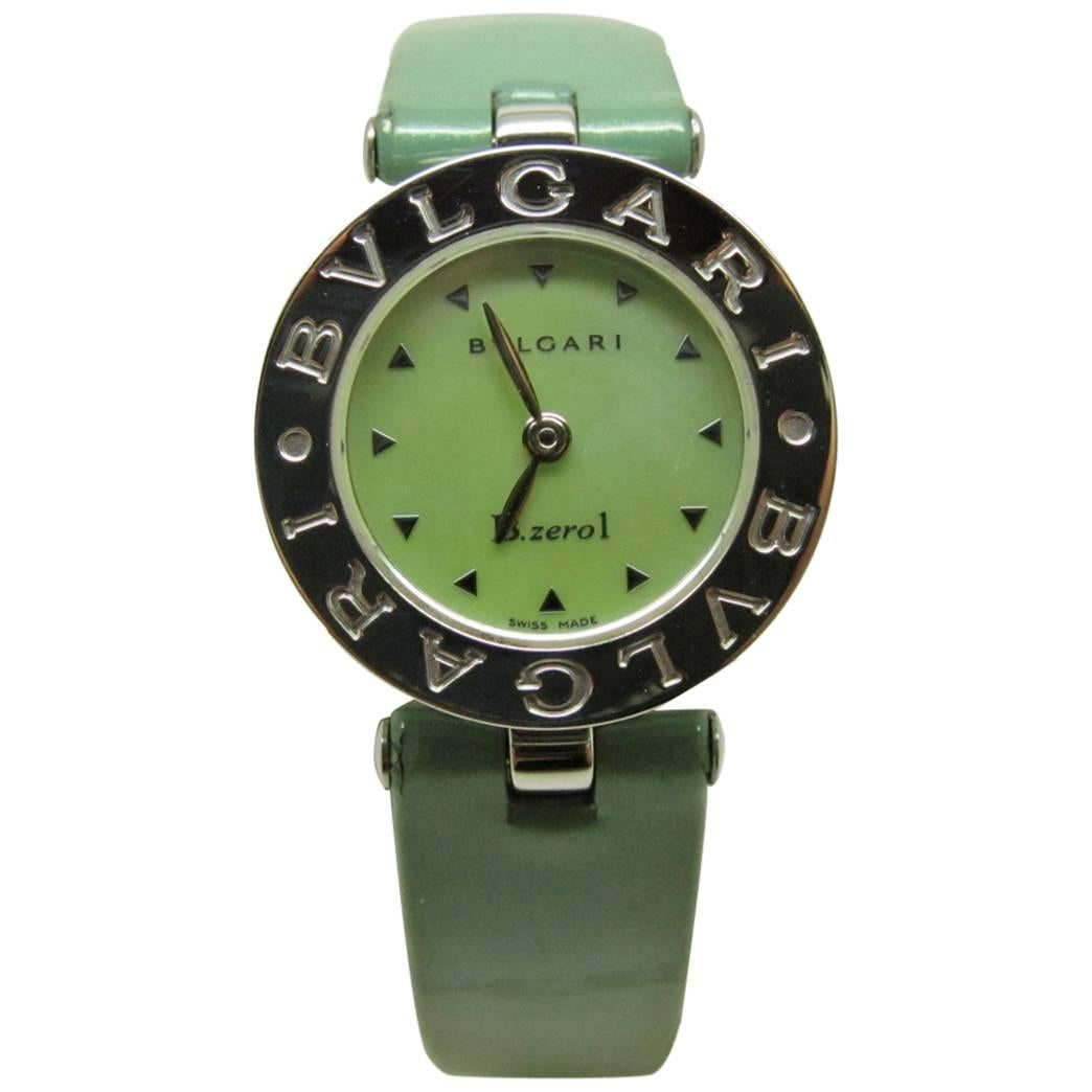 Bulgari B Zero Watch with Green Patented Leather band