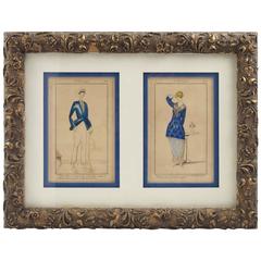 Les Années Folles Framed Colored Fashion Prints, France 1920s 11