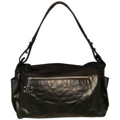 Chanel Black Leather and Nylon Tote