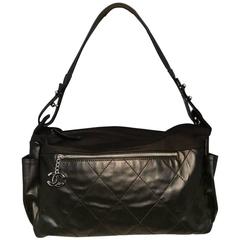Chanel Black Leather and Nylon Tote 8