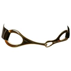 1996 TOM FORD for GUCCI black spazzalato leather belt with gilt buckle 5