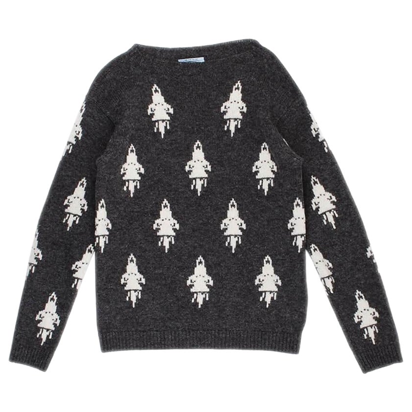 Prada Knit Rockets Pullover Wool Men Sweater Size 46IT( fits M) For Sale at  1stDibs | prada wool sweater