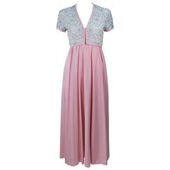 VICTORIA ROYAL Pink Gown with Beaded Bodice and Jersey Skirt Size 2 4 2