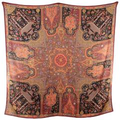 GUCCI Vintage Multicolor Wool SHAWL Large Scarf Oriental pattern