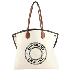 Burberry Logo Society Tote Printed Canvas Large
