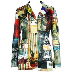 Moschino Jeans Vintage Italian Tribute Print Blazer 12