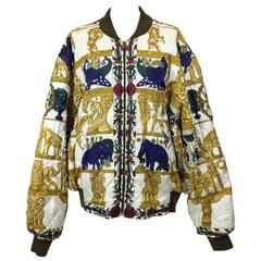 Vintage 1990s Hermès "Torana" Silk Bomber Jacket 